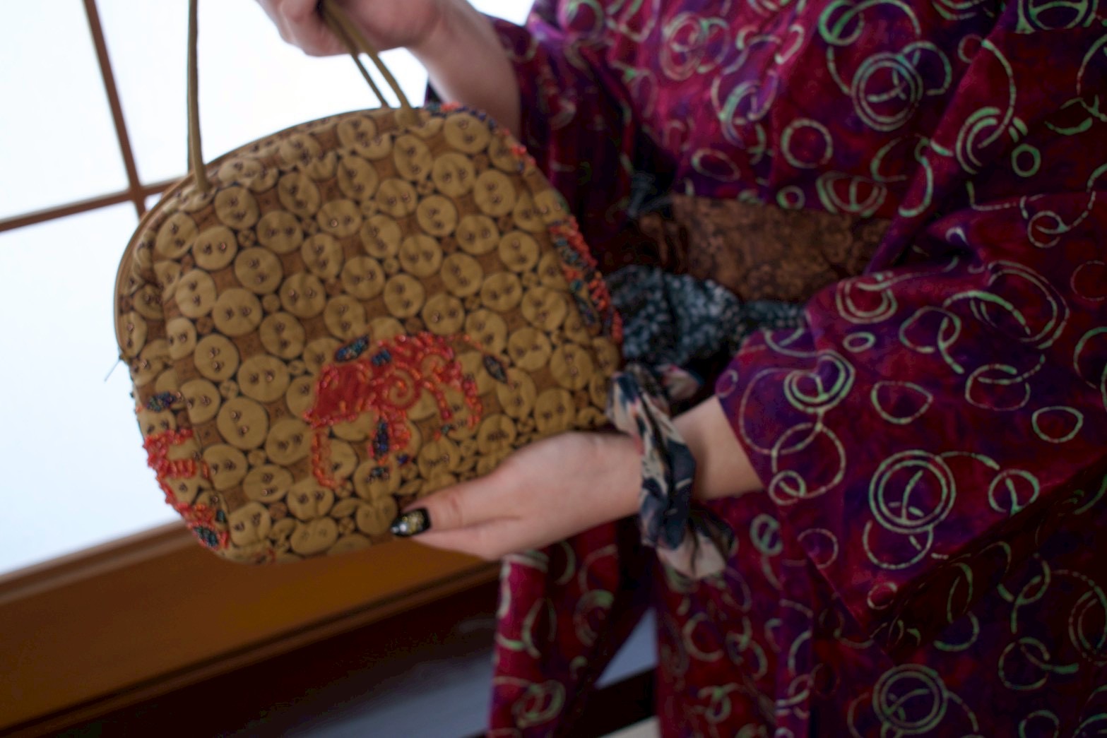 バティックビーズハンドバッグ